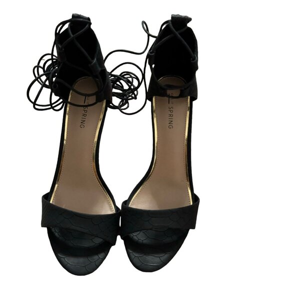 Call It‎ SPRING Heels size 8 Strappy Atnarko Sandals Stiletto Black - Picture 1 of 5